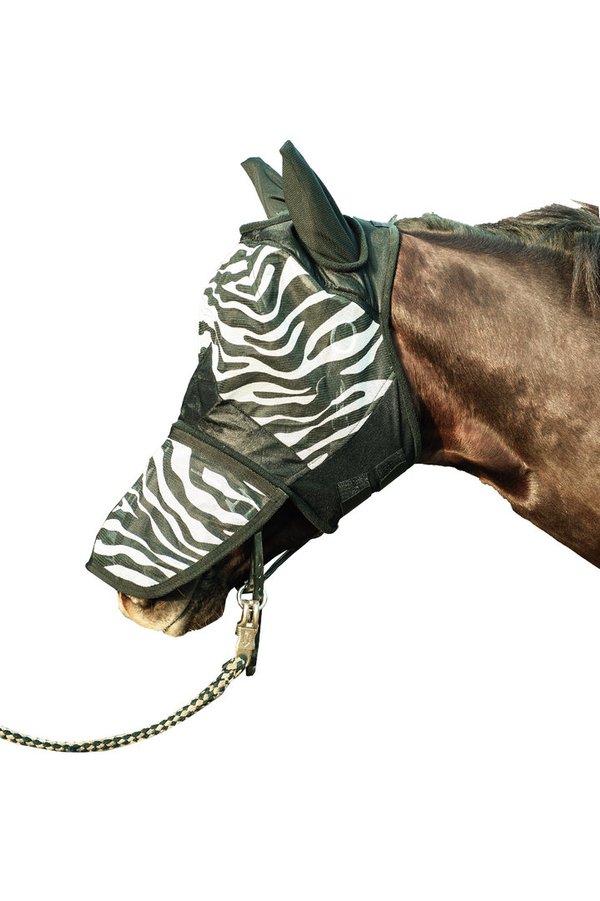 HKM Fliegenschutzmaske Zebra, mit Nüsternschutz
